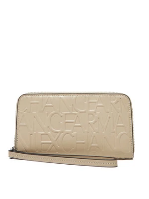 Armani Exchange Duży Portfel Damski 948451 CC793 U1092 Beżowy