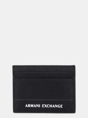 Armani Exchange etui na karty skórzane kolor czarny XM000169 AF17217