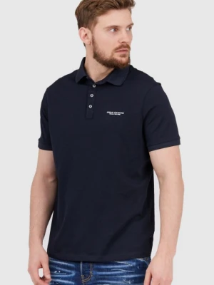 ARMANI EXCHANGE Granatowa koszulka polo z białym logo