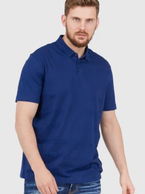 ARMANI EXCHANGE Granatowa męska koszulka polo w logo, Rozmiar XXL