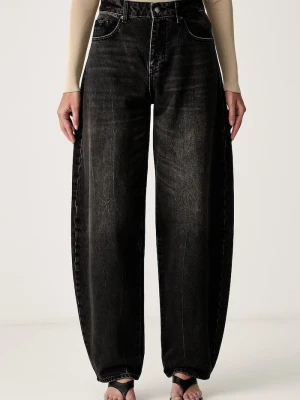 Armani Exchange jeansy barrel damskie czarny