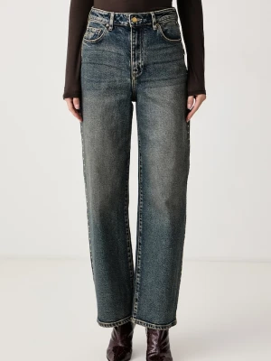 Armani Exchange jeansy mom fit damskie niebieski