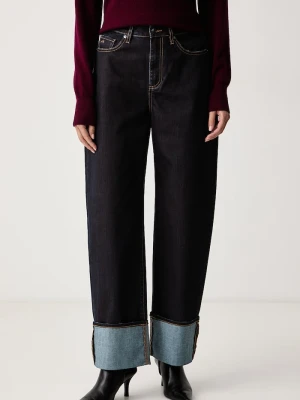 Armani Exchange jeansy relaxed fit damskie brązowy