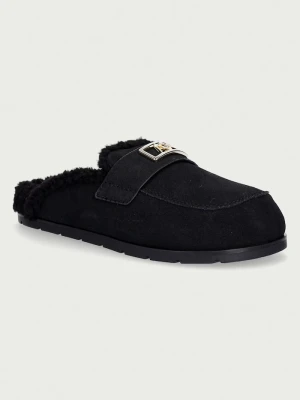 Armani Exchange kapcie damskie zamszowe czarny