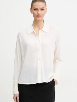 Armani Exchange kardigan wełniany damski kolor beżowy lekki XW000773 AF16602