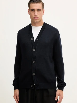 Armani Exchange kardigan z domieszką wełny męski kolor granatowy XM001914 AF14008