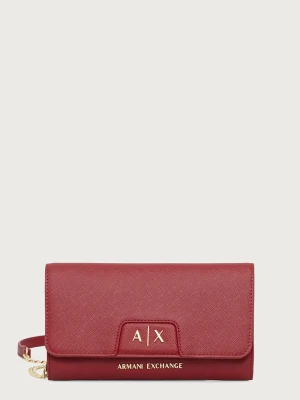 Armani Exchange kopertówka damska z imitacji skóry bordowy