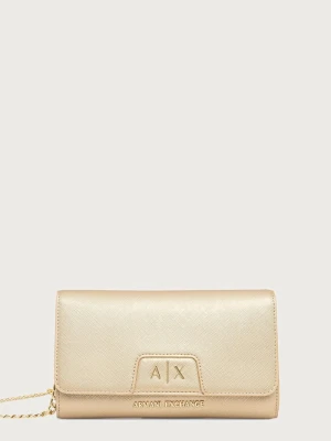 Armani Exchange kopertówka damska z imitacji skóry złoty