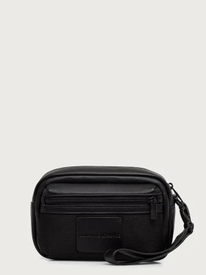 Armani Exchange kosmetyczka męska z imitacji skóry czarny