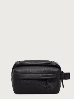 Armani Exchange kosmetyczka męska z imitacji skóry czarny