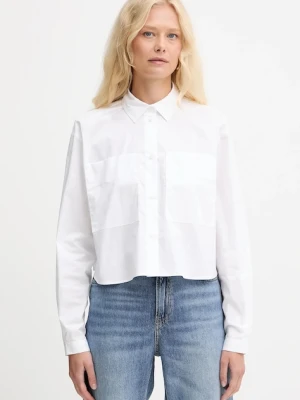Armani Exchange koszula bawełniana damska kolor biały regular z kołnierzykiem klasycznym XW001399 AF12812