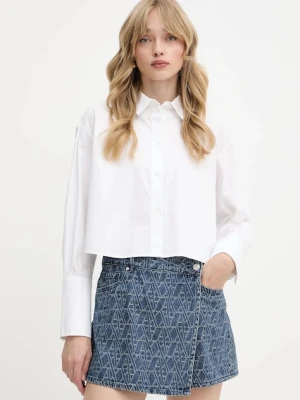 Armani Exchange koszula bawełniana damska kolor biały relaxed z kołnierzykiem klasycznym XW000494 AF12812