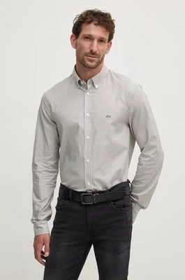 Armani Exchange koszula bawełniana męska kolor biały regular z kołnierzykiem button-down 6DZC02 ZN5CZ