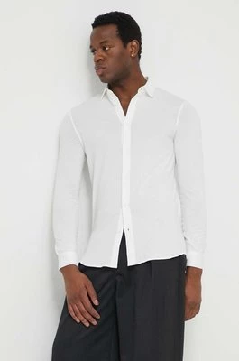 Armani Exchange koszula bawełniana męska kolor biały regular z kołnierzykiem klasycznym 3DZCHQ ZJ8EZ