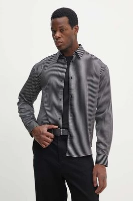 Armani Exchange koszula bawełniana męska kolor czarny regular z kołnierzykiem klasycznym 6DZCL5 ZN5FZ