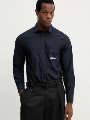 Armani Exchange koszula bawełniana męska kolor granatowy regular z kołnierzykiem klasycznym XM000959 AF12994