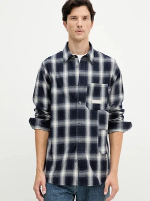 Armani Exchange koszula bawełniana męska kolor granatowy regular z kołnierzykiem klasycznym XM001149 AF16626