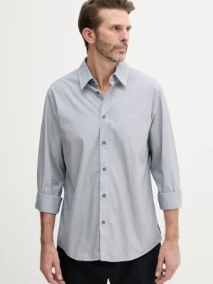 Armani Exchange koszula bawełniana męska kolor niebieski regular z kołnierzykiem klasycznym XM000445 AF13007