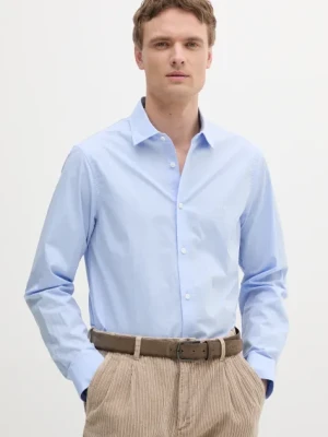 Armani Exchange koszula bawełniana męska kolor niebieski regular z kołnierzykiem klasycznym XM000714 AF13207
