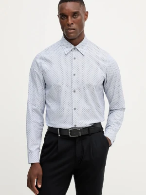 Armani Exchange koszula bawełniana męska kolor niebieski regular z kołnierzykiem klasycznym XM001153 AF16623