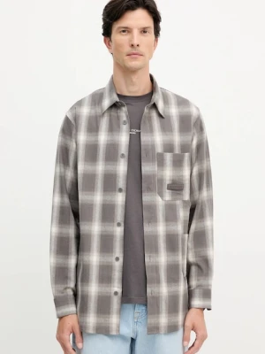 Armani Exchange koszula bawełniana męska kolor szary regular z kołnierzykiem klasycznym XM001149 AF16626