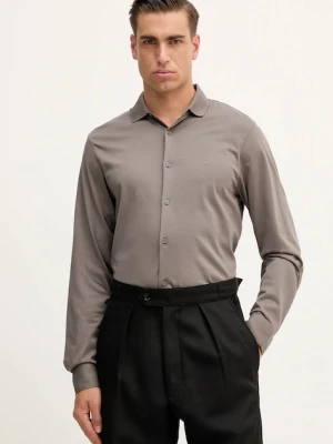 Armani Exchange koszula bawełniana męska kolor szary regular z kołnierzykiem klasycznym XM001370 AF10364