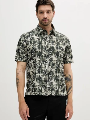 Armani Exchange koszula bawełniana męska kolor zielony regular z kołnierzykiem klasycznym XM001240 AF14869