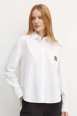 Armani Exchange koszula damska kolor biały relaxed z kołnierzykiem klasycznym 6DYC12 YN5UZ