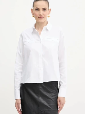 Armani Exchange koszula damska kolor biały relaxed z kołnierzykiem klasycznym XW000668 AF15983