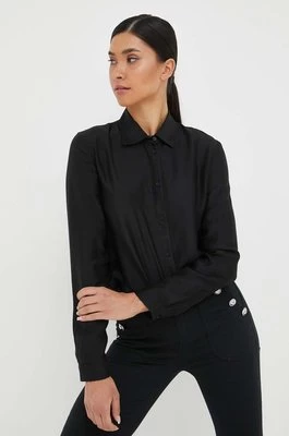 Armani Exchange koszula damska kolor czarny regular z kołnierzykiem klasycznym