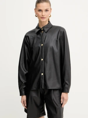 Armani Exchange koszula damska kolor czarny regular z kołnierzykiem klasycznym XW001253 AF16106
