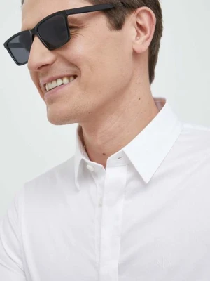 Armani Exchange koszula męska kolor biały slim z kołnierzykiem klasycznym 8NZCBD ZN10Z NOS