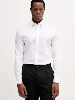 Armani Exchange koszula męska kolor biały slim z kołnierzykiem klasycznym XM001867 AF10192