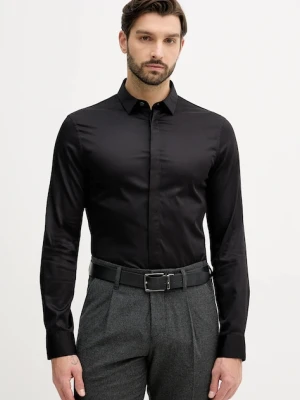 Armani Exchange koszula męska kolor czarny slim z kołnierzykiem klasycznym XM001867 AF10192