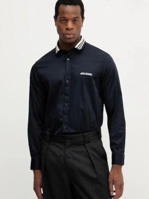 Armani Exchange koszula męska kolor granatowy regular z kołnierzykiem klasycznym XM000958 AF10192