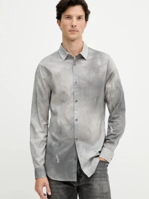 Armani Exchange koszula męska kolor szary regular z kołnierzykiem klasycznym XM001956 AF13184