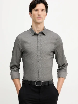 Armani Exchange koszula męska kolor szary slim z kołnierzykiem klasycznym XM000625 AF13184