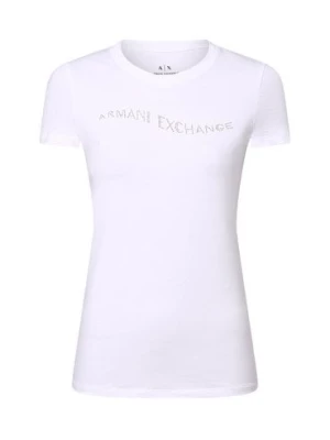 Armani Exchange Koszulka damska Kobiety Bawełna biały jednolity,