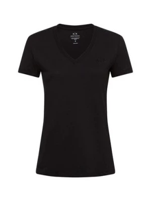 Armani Exchange Koszulka damska Kobiety Bawełna czarny jednolity,