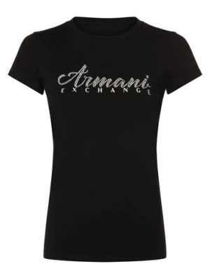 Armani Exchange Koszulka damska Kobiety Bawełna czarny nadruk,