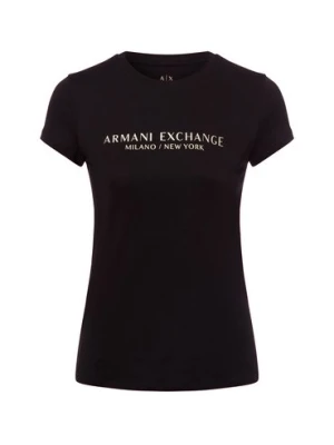 Armani Exchange Koszulka damska Kobiety Bawełna czarny nadruk,