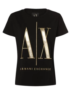 Armani Exchange Koszulka damska Kobiety Bawełna złoty|czarny wzorzysty,