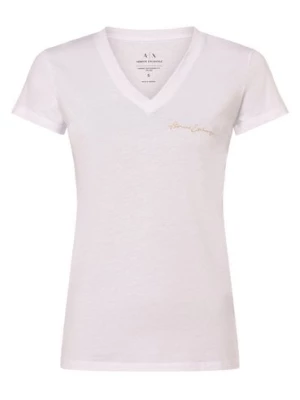 Armani Exchange Koszulka damska Kobiety Dżersej biały jednolity,