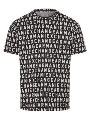 Armani Exchange Koszulka męska Mężczyźni Bawełna czarny|biały wzorzysty,