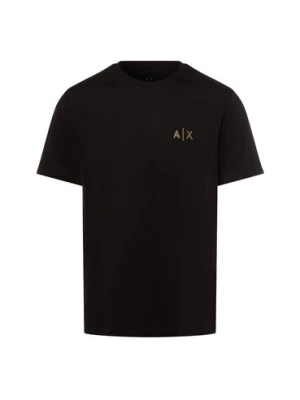 Armani Exchange Koszulka męska Mężczyźni Bawełna czarny jednolity,