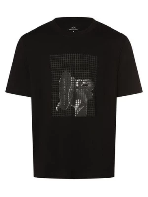 Armani Exchange Koszulka męska Mężczyźni Bawełna czarny nadruk,