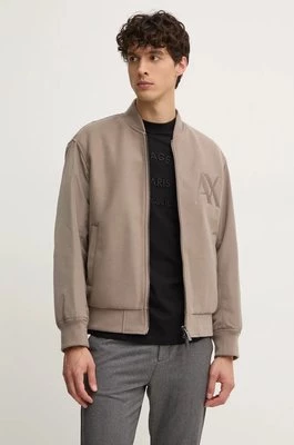 Armani Exchange kurtka bomber męski kolor beżowy przejściowa oversize 6DZB32 ZN5PZ