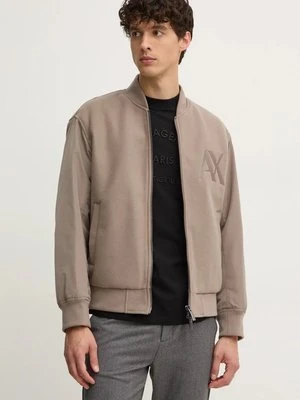 Armani Exchange kurtka bomber męski kolor beżowy przejściowa oversize 6DZB32 ZN5PZ