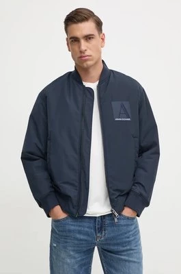 Armani Exchange kurtka bomber męski kolor granatowy przejściowa oversize 6DZB20 ZN5MZ