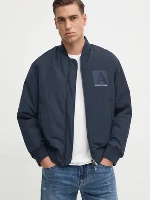 Armani Exchange kurtka bomber męski kolor granatowy przejściowa oversize 6DZB20 ZN5MZ